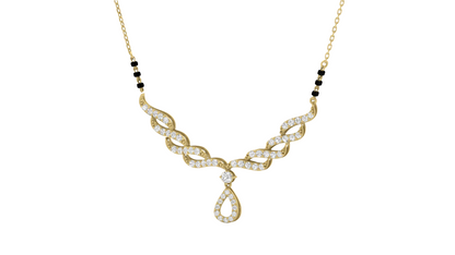 Elegant Leaf Design Diamond Mangalsutra