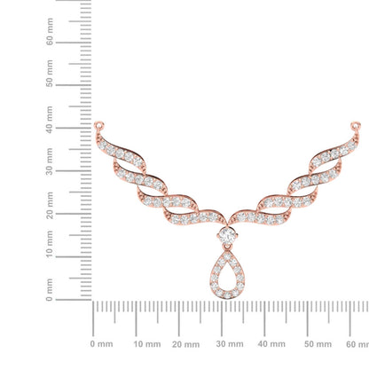 Elegant Leaf Design Diamond Mangalsutra