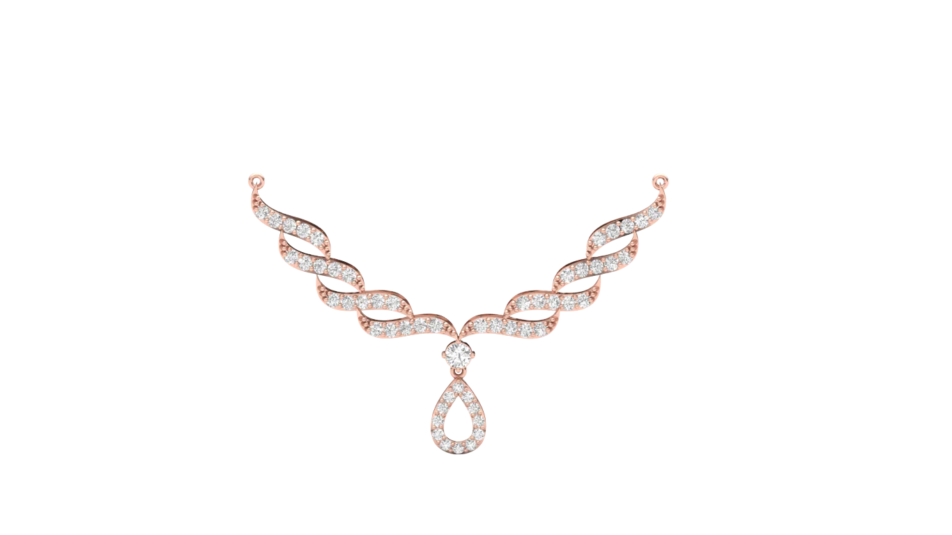 Elegant Leaf Design Diamond Mangalsutra