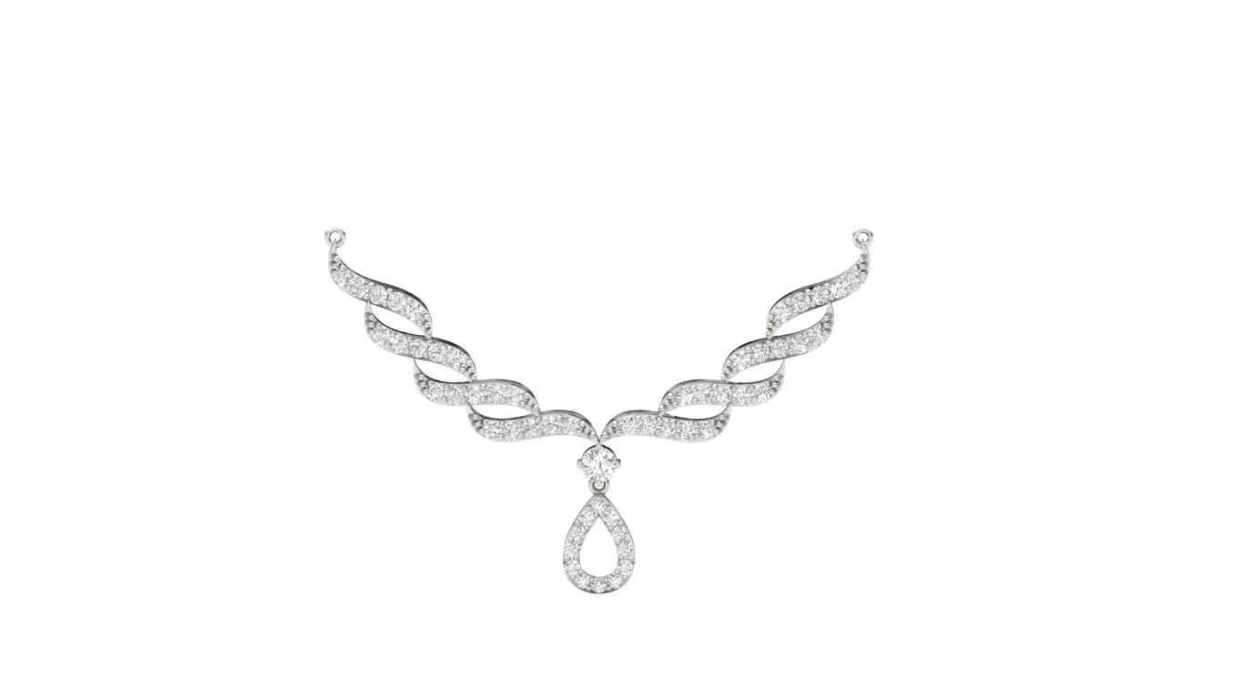 Elegant Leaf Design Diamond Mangalsutra