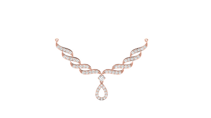 Elegant Leaf Design Diamond Mangalsutra