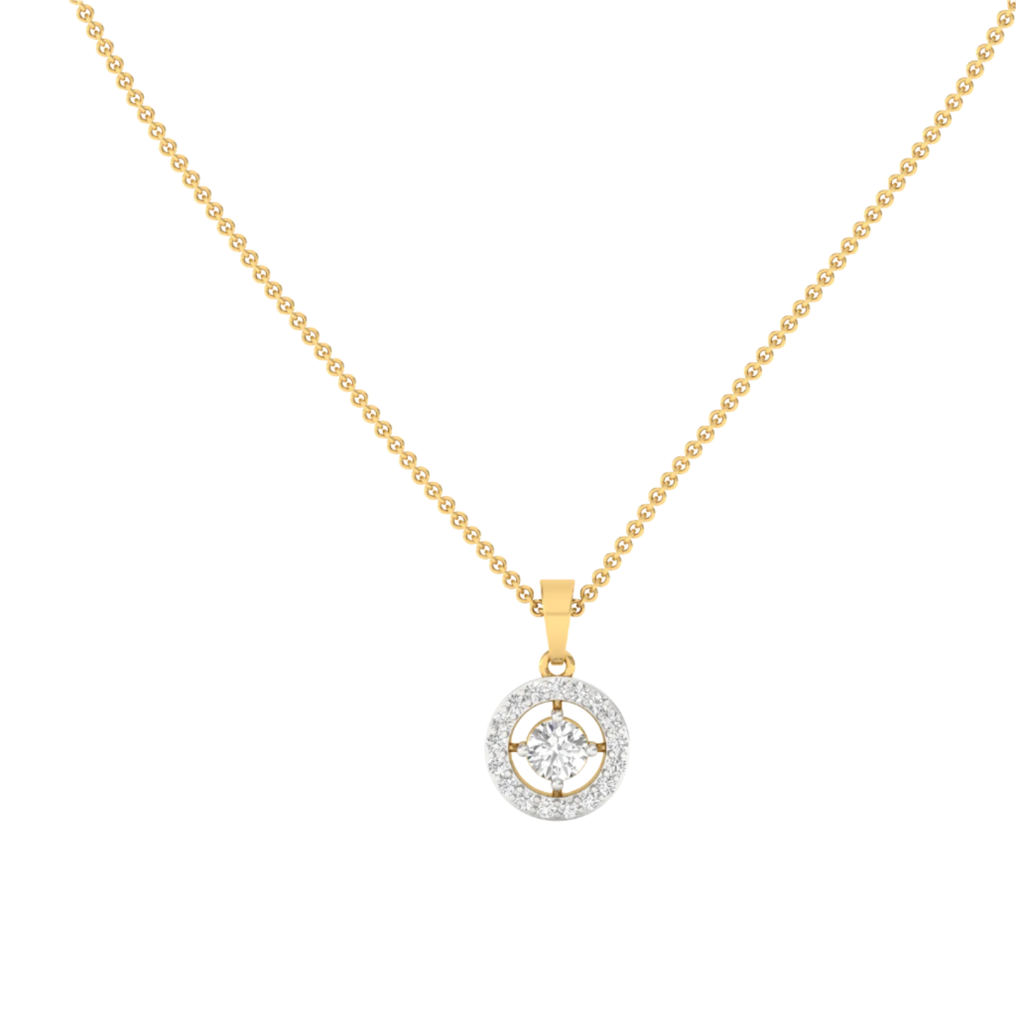 Round Diamond Halo Pendant (Without Chain)
