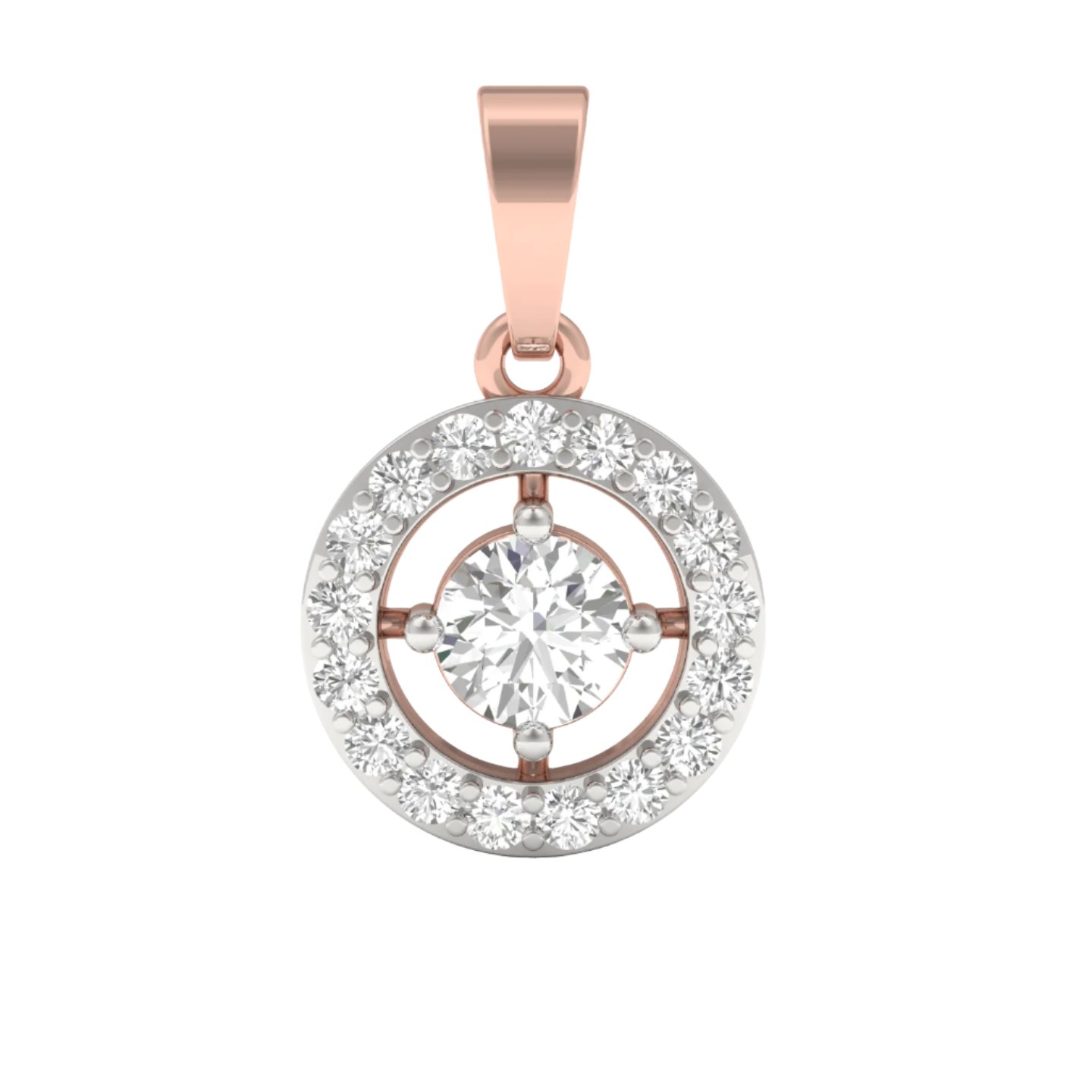 Round Diamond Halo Pendant (Without Chain)
