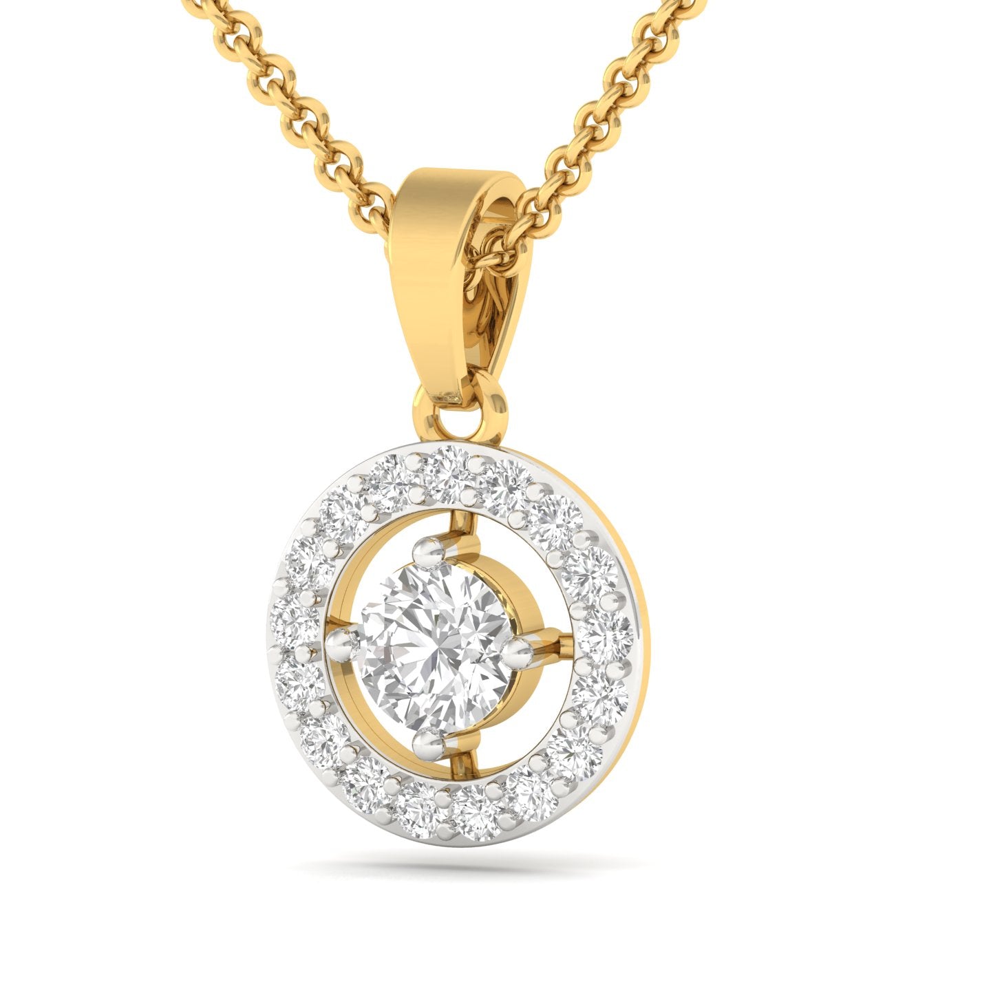 Round Diamond Halo Pendant (Without Chain)