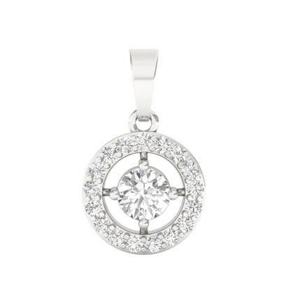 Round Diamond Halo Pendant (Without Chain)