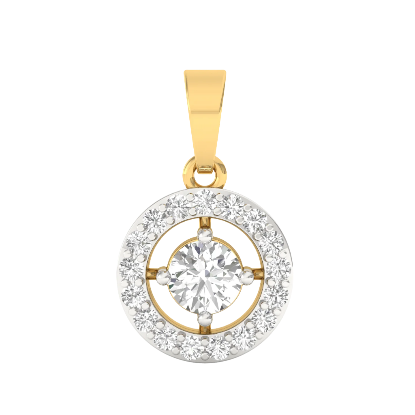 Round Diamond Halo Pendant (Without Chain)