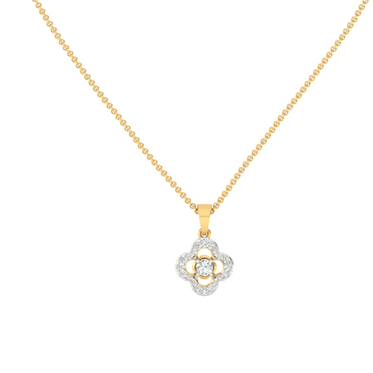 Elegant Diamond Flower Pendant (without Chain)