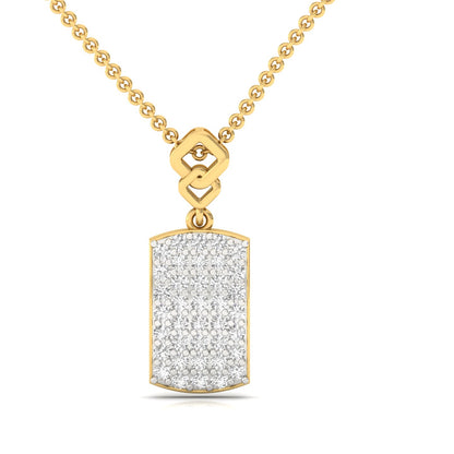 Diamond-Encrusted Rectangular Charm Pendant (without Chain)