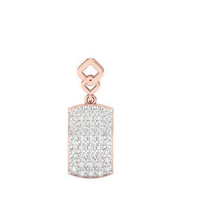 Diamond-Encrusted Rectangular Charm Pendant (without Chain)
