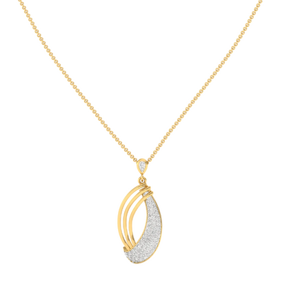 Elegant Teardrop Diamond Pendant (Without Chain)