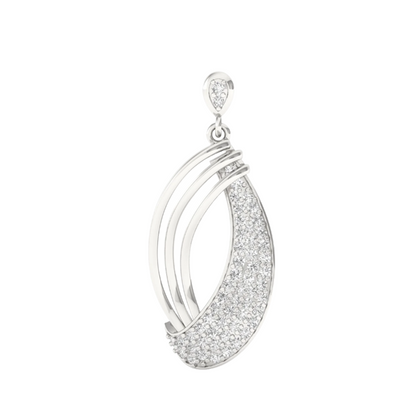 Elegant Teardrop Diamond Pendant (Without Chain)