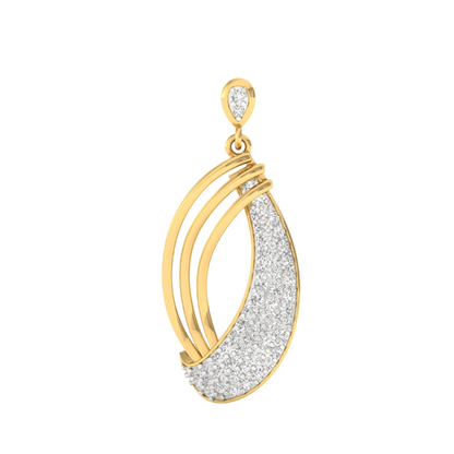 Elegant Teardrop Diamond Pendant (Without Chain)