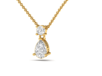 Pear Solitaire Drop Pendant (without Chain)
