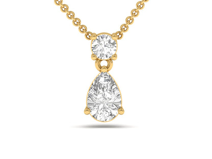 Pear Solitaire Drop Pendant (without Chain)