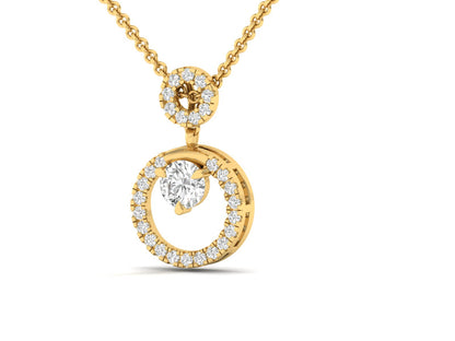 Elegant Diamond Circle Pendant (without Chain)