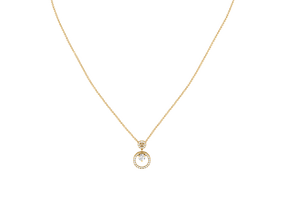 Elegant Diamond Circle Pendant (without Chain)
