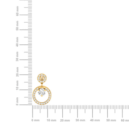 Elegant Diamond Circle Pendant (without Chain)