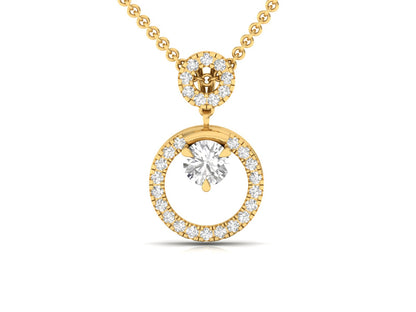 Elegant Diamond Circle Pendant (without Chain)
