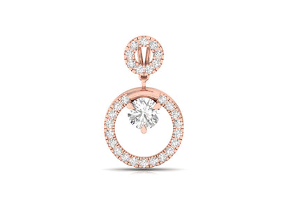 Elegant Diamond Circle Pendant (without Chain)