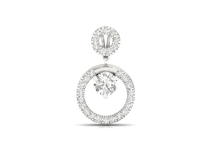 Elegant Diamond Circle Pendant (without Chain)