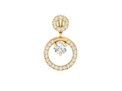 Elegant Diamond Circle Pendant (without Chain)