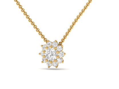 Solitaire Diamond Floral Pendant (without Chain)