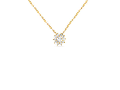 Solitaire Diamond Floral Pendant (without Chain)