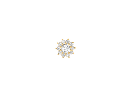 Solitaire Diamond Floral Pendant (without Chain)