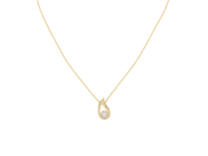 Radiant Teardrop Halo Diamond Pendant (without Chain)
