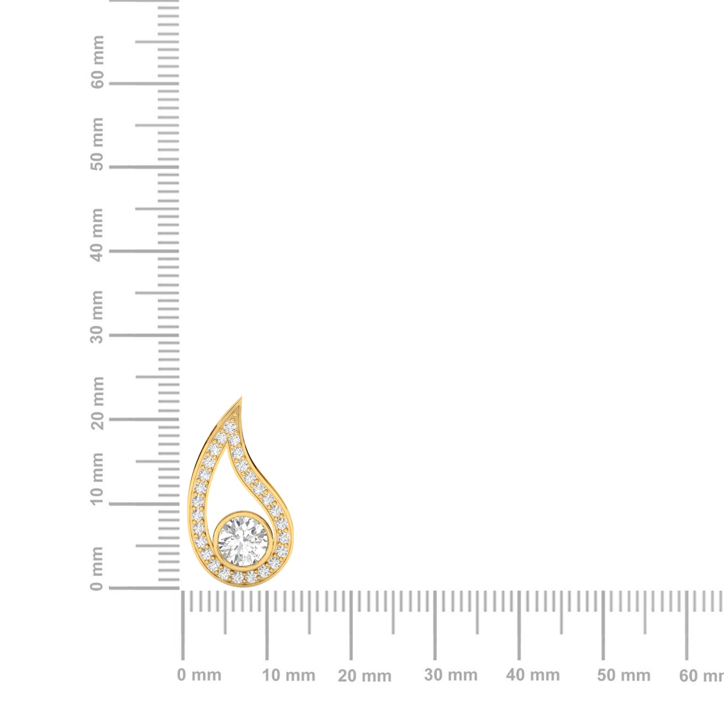 Radiant Teardrop Halo Diamond Pendant (without Chain)