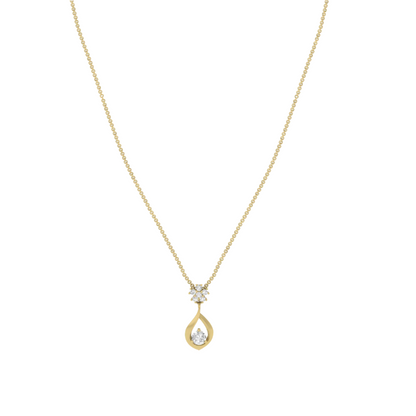 Floral & Teardrop Diamond Pendant (without Chain)