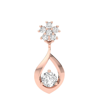 Floral & Teardrop Diamond Pendant (without Chain)