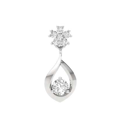 Floral & Teardrop Diamond Pendant (without Chain)