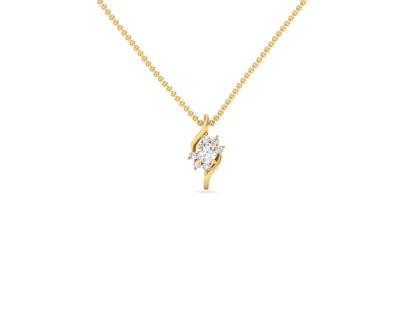 Stylized Floral Diamond Pendant (without Chain)
