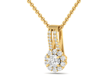 Sparkling Halo Diamond Pendant (without Chain)