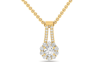 Sparkling Halo Diamond Pendant (without Chain)