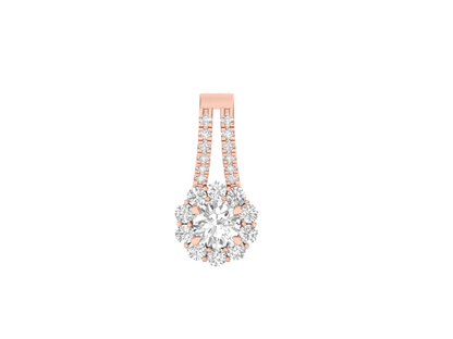Sparkling Halo Diamond Pendant (without Chain)