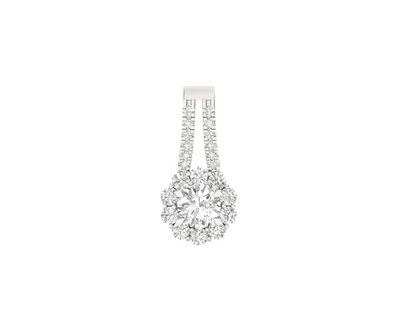 Sparkling Halo Diamond Pendant (without Chain)