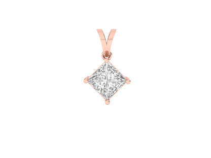 0.50 Carat Princess Solitaire Pendant (without Chain)