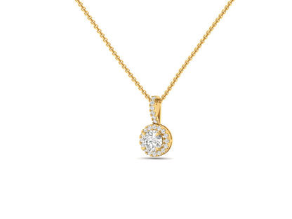 Dazzling Round Halo Diamond Pendant (without Chain)