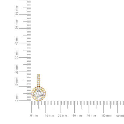 Dazzling Round Halo Diamond Pendant (without Chain)