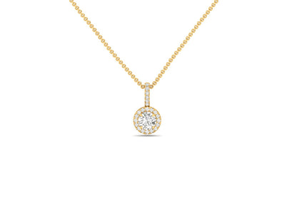 Dazzling Round Halo Diamond Pendant (without Chain)