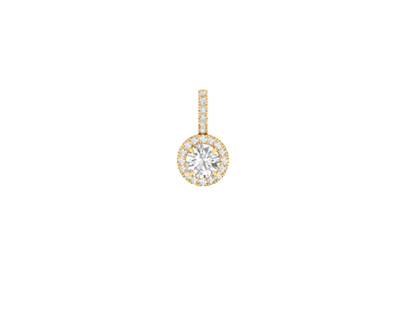 Dazzling Round Halo Diamond Pendant (without Chain)