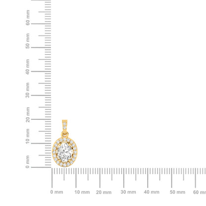 Dazzling Oval Halo Diamond Pendant (without Chain)