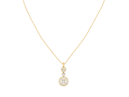 Elegant Triple Diamond Accents Pendant (without Chain)