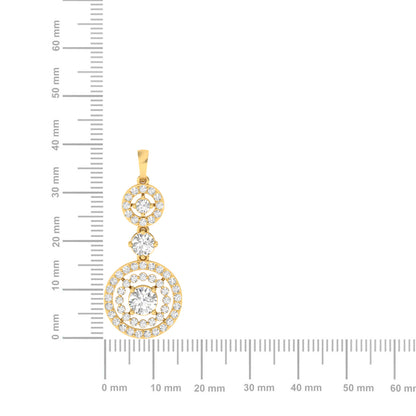 Elegant Triple Diamond Accents Pendant (without Chain)