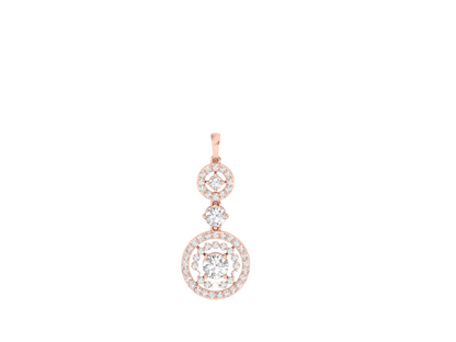 Elegant Triple Diamond Accents Pendant (without Chain)