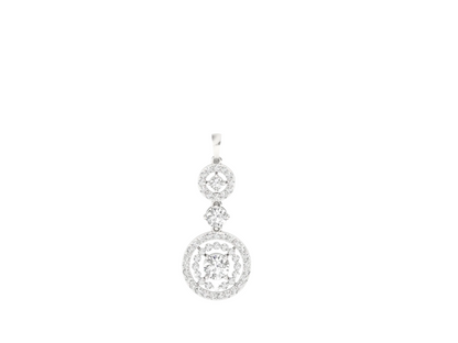 Elegant Triple Diamond Accents Pendant (without Chain)