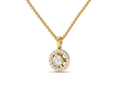Sparkling Round Diamond Halo Pendant (without Chain)