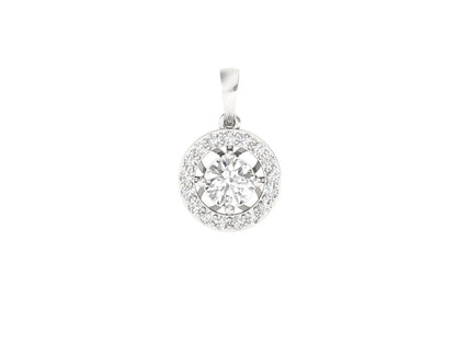 Sparkling Round Diamond Halo Pendant (without Chain)